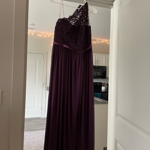 Long One Shoulder Lace Bridesmaid Dress - Picture 5 of 5